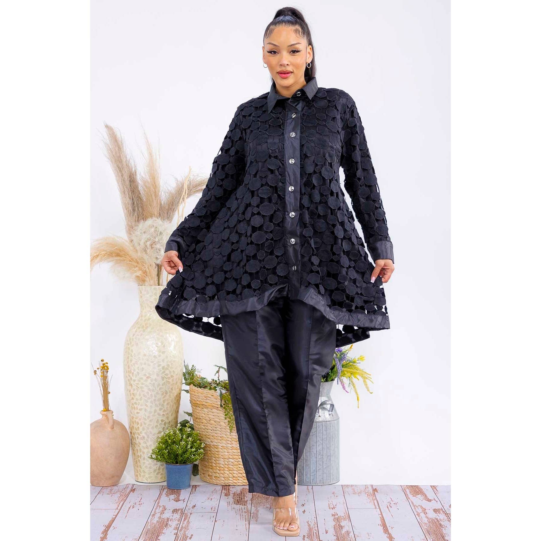 DORCAS - Wholesale Top & Pant Set (NOT Loungewear) - Women's - Plus Size Two Piece Tunic Top and Pant Set2