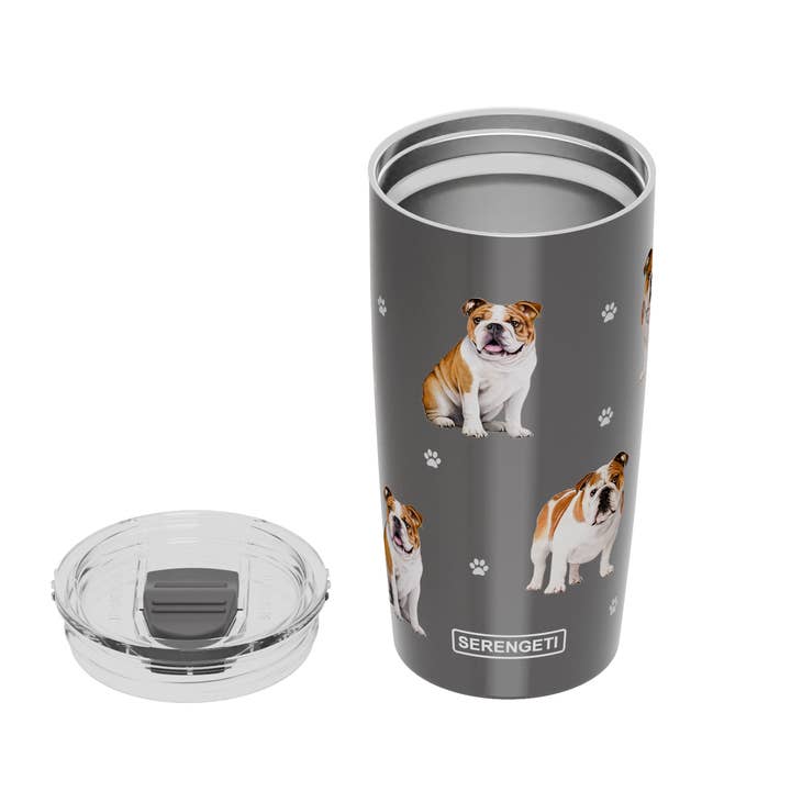 E&S Pets – wholesale Isolerade dryckesvaror – 3D-tryckt - Bull Dog - Tumbler, läckagesäker, hållbar - 20 Oz