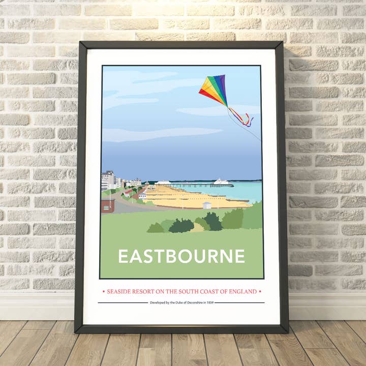 Paseo Marítimo de Eastbourne, Impresión de East Sussex, Tarjetas y Regalos para venta al por mayor de Tabitha Mary