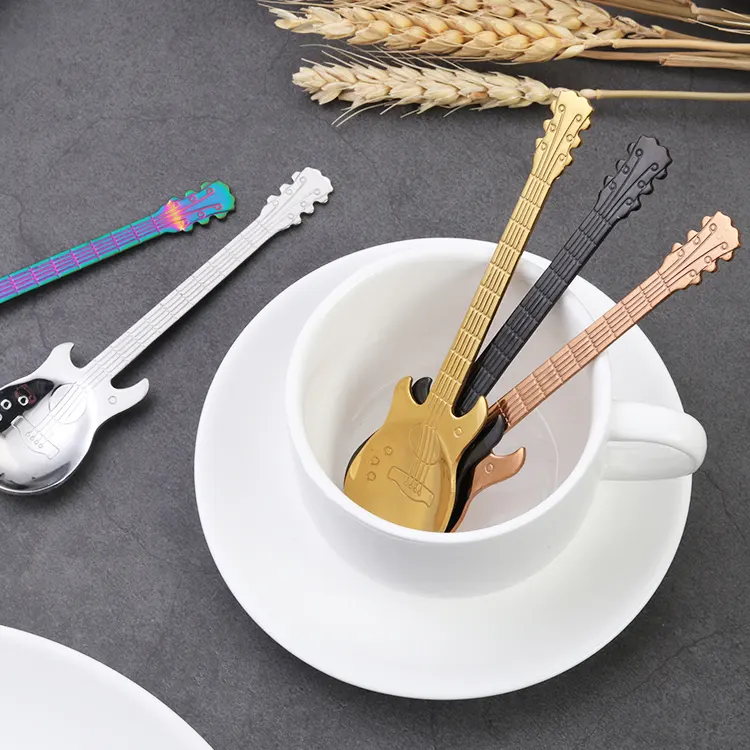 Sostraw & SmartThings - Wholesale Table Spoon (Cutlery) - Guitar Shape Spoon - 4 available colors6