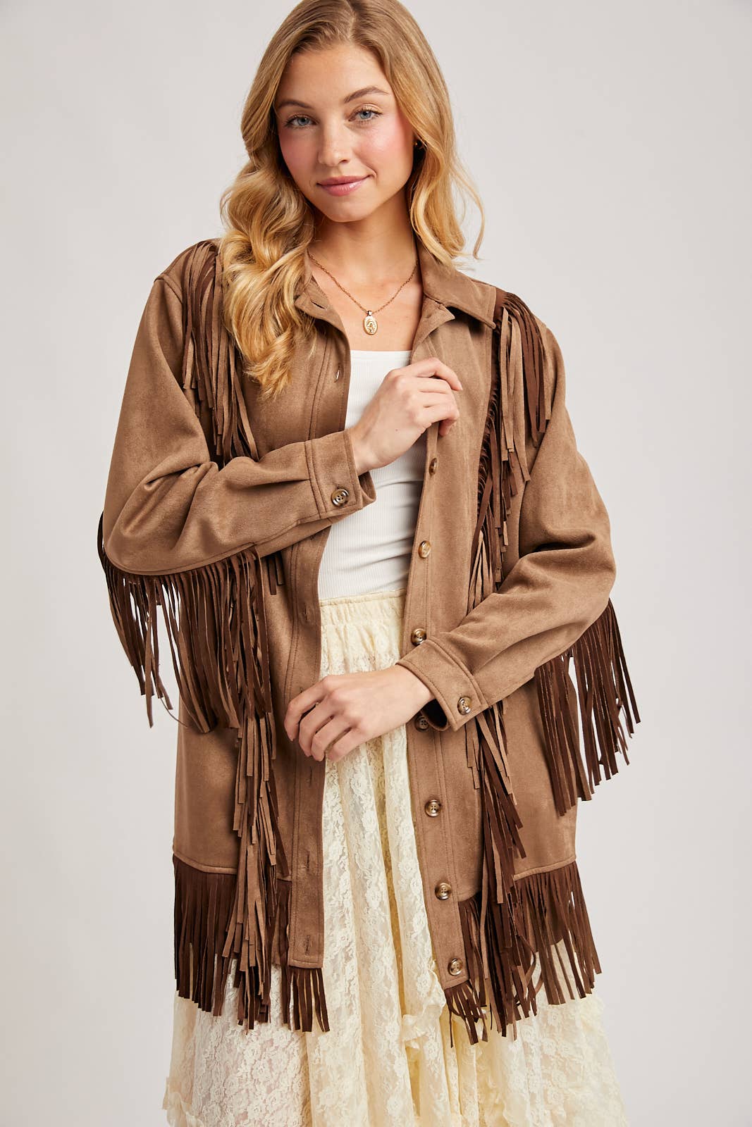 Bluivy - Wholesale Jacket - Women's - VEGAN SUEDE FRINGED JACKET24