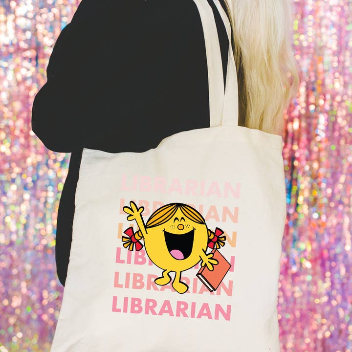 Saco Tote Ombre Rosa Pequena Miss Bibliotecária por atacado de Keen Bee Studio