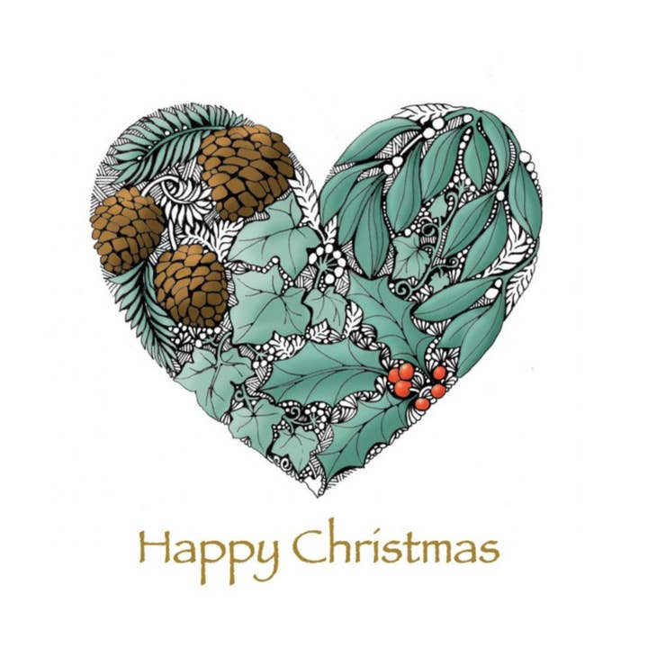 Fröhliche Weihnachten Holly Heart - Single für den Großhandel von Alff a Bet Design