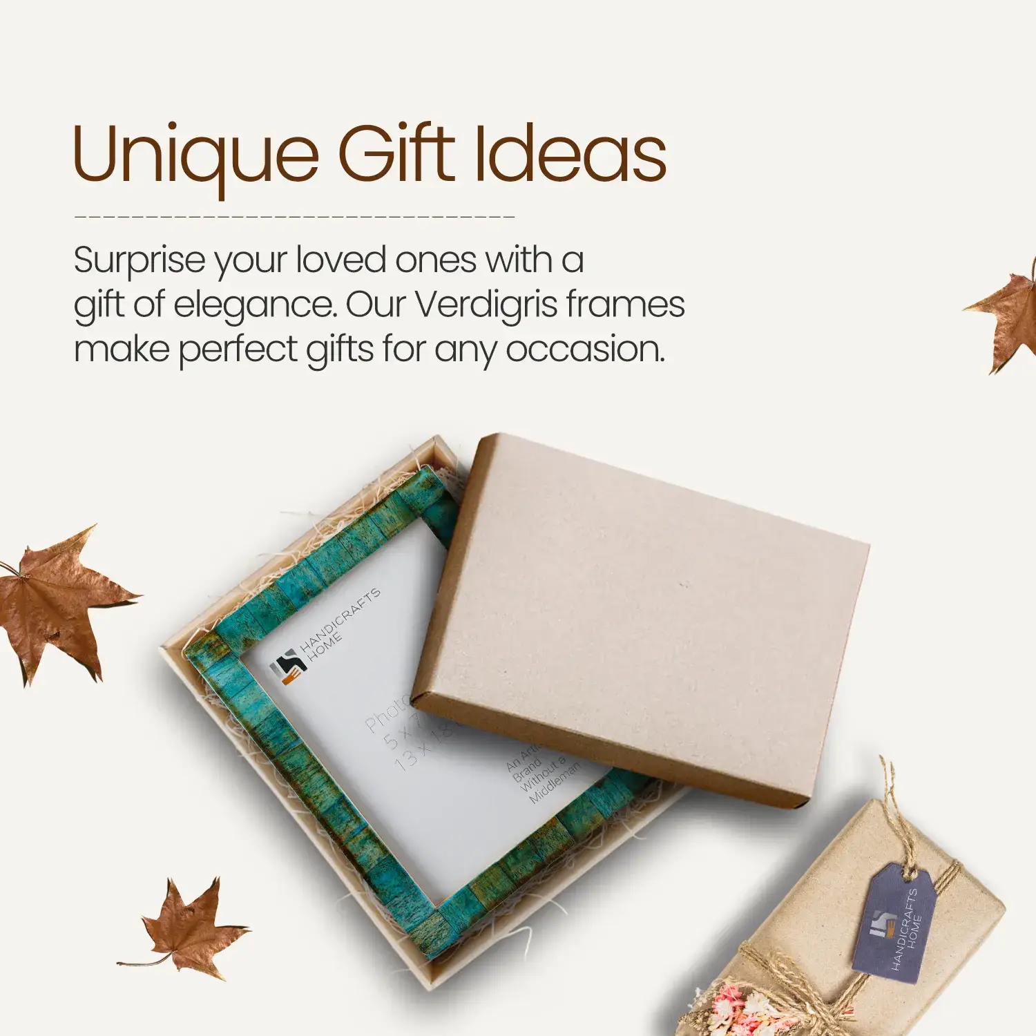 Handicrafts Home - Venta al por mayor Marcos de fotos - Marco de fotos Verdigris Paquete de 2, 3 tamaños4