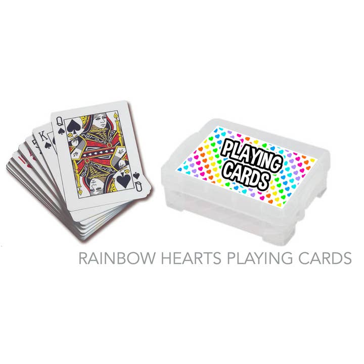 PLAYING CARDS - RAINBOW HEARTS for wholesale by Namedrops