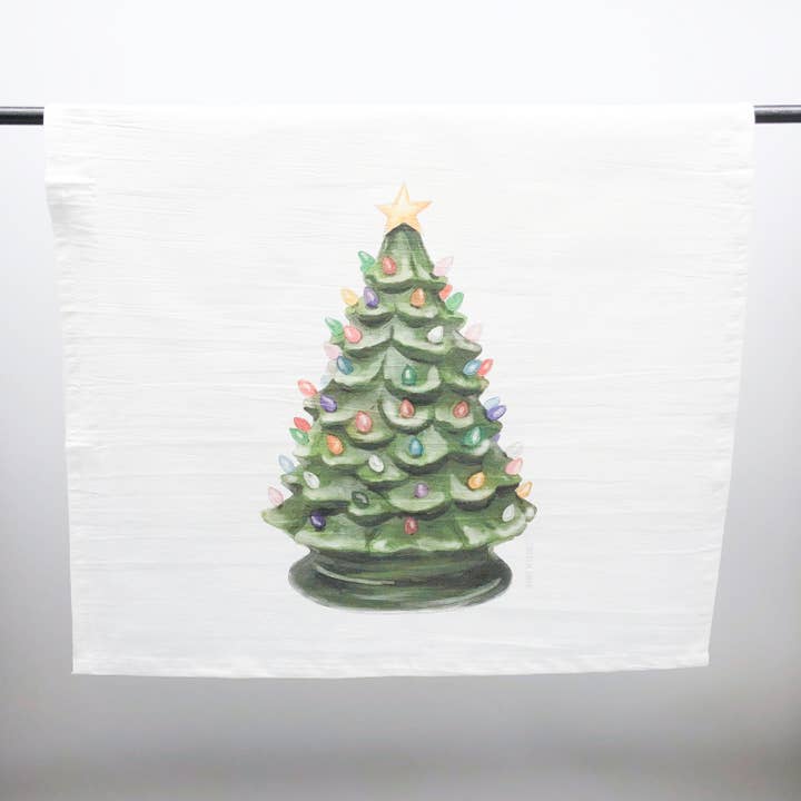 Vintage Christmas Tree Towel - Holiday Kitchen Bathroom for wholesale by Home Malone