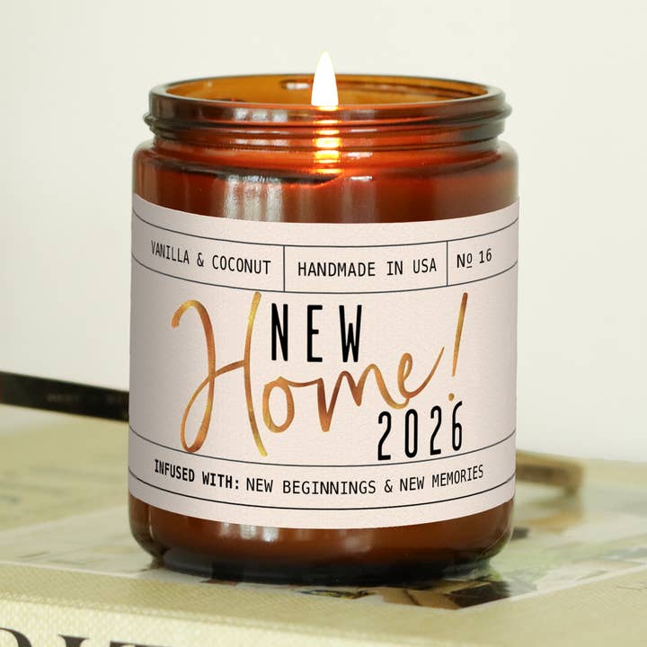 New Home 2026 Soy Candle 7.2 oz Home Decor & Gift for wholesale by Soy and Sass