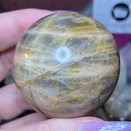 Prettygoods - Wholesale Spiritual Stone/Crystal - Black Moonstone Sphere0