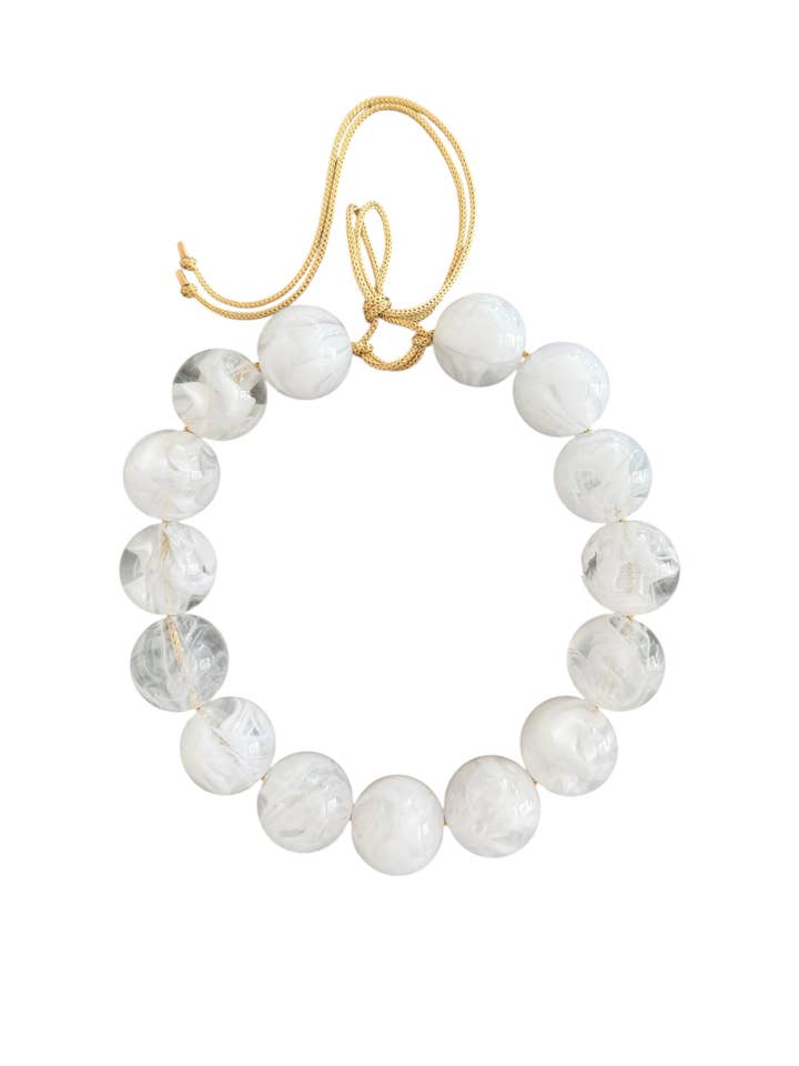 Chunky Beaded Necklace - Milk 24mm for wholesale by KMs GEMs