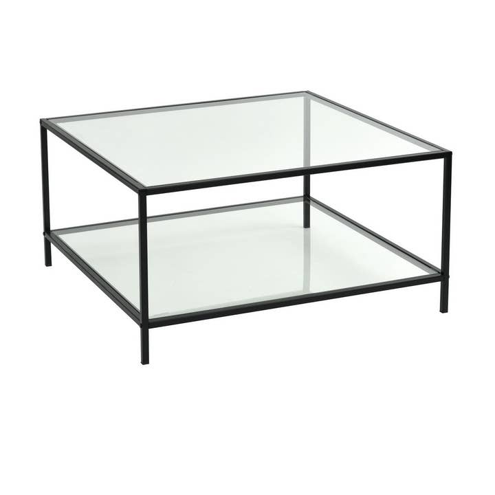 Couchtisch aus Glas und schwarzem Metall HUDD LMKZ für den Großhandel von Urban Meuble