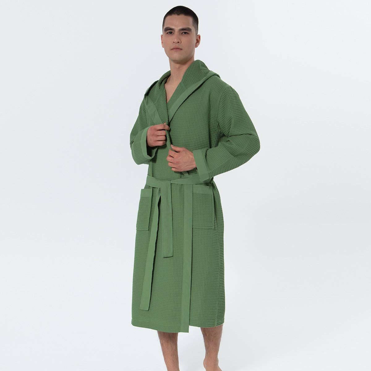 SEYANTE - Wholesale Robe - Men's - Men's Hooded Turkish Cotton Waffle Robe5