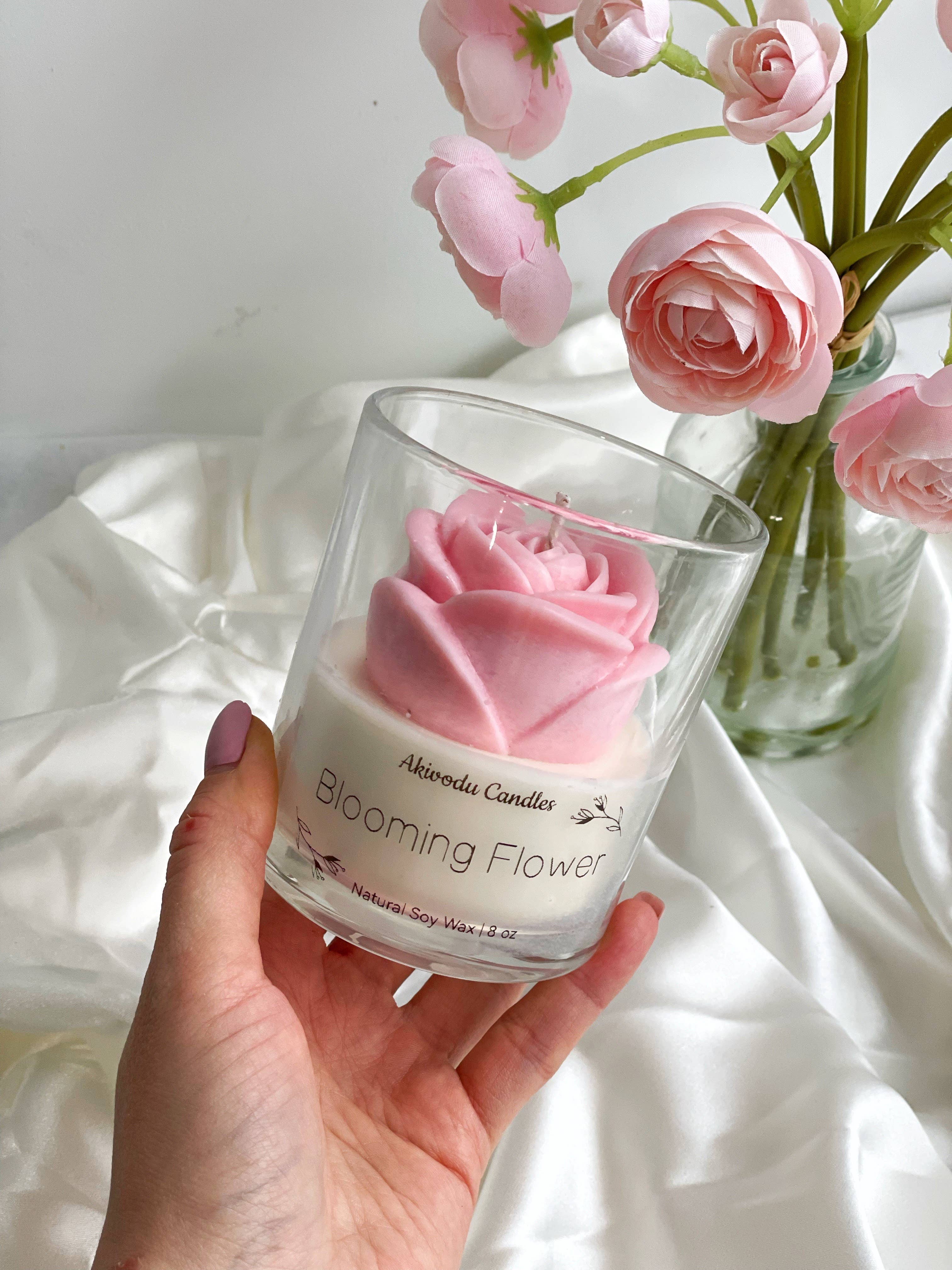 Akivodu Candles – Velas de decoração por atacado – Vela Blooming Rose 227 g - Multicolorida, fragrância floral8