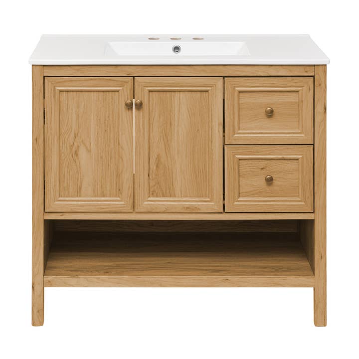 Château 36" Golden Oak Bathroom Vanity with Sink for wholesale by Swiss Madison