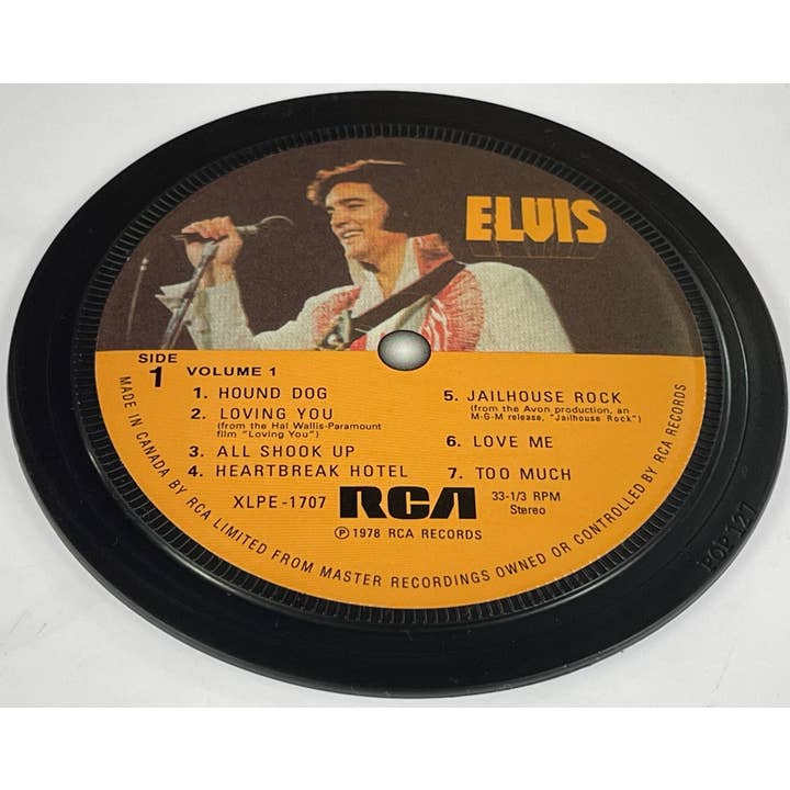 Popsters – wholesale Coasters – Elvis Presley Record label coasters. 5 in a box. Popsters.5