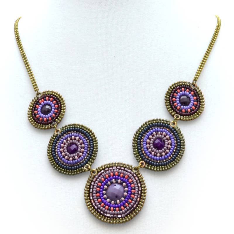 Erik & Mike - Wholesale Pendant/Charm Necklace - Seed Bead, hand beaded Necklaces  5 Circle in Zanzibar0