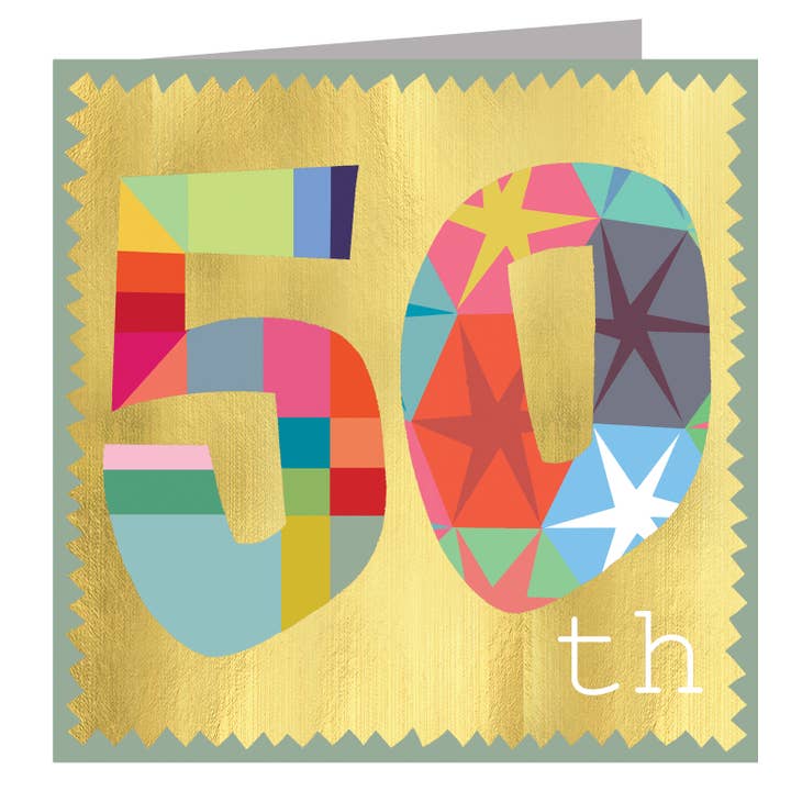 Kali Stileman Publishing – wholesale Birthday card – GD50 Gold Foiled Fifty Card