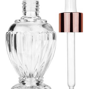 Best Bottles - Wholesale Atomizer Bottle - Diva Clear Glass Bottle White Dropper - 46ml(Multiple Caps)4