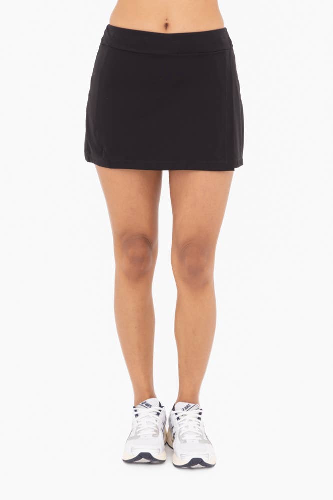 Mono B - Wholesale Skort - Women's - GREEN - A-Line Side Slit Tennis Skort4