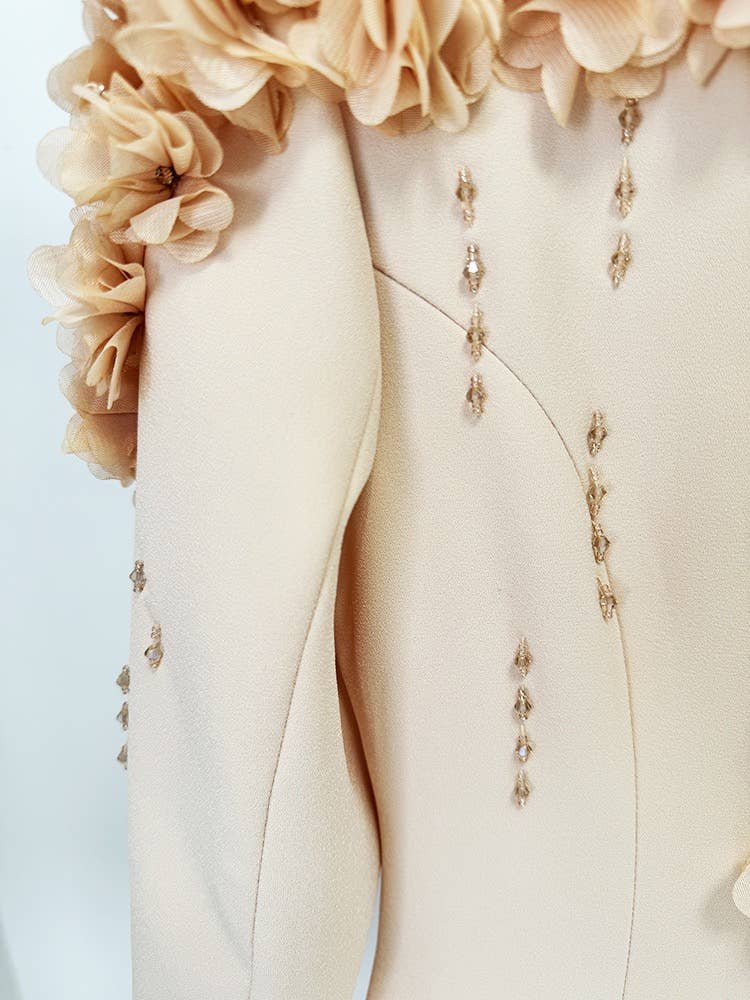 Productseeker - Vendita all'ingrosso Vestito - Donna - DR340Y Abito lungo con perline pesanti e fiori 3D8