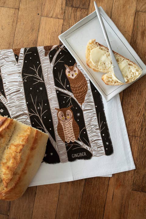 Gingiber - Wholesale Tea Towel - Owl Tea Towel