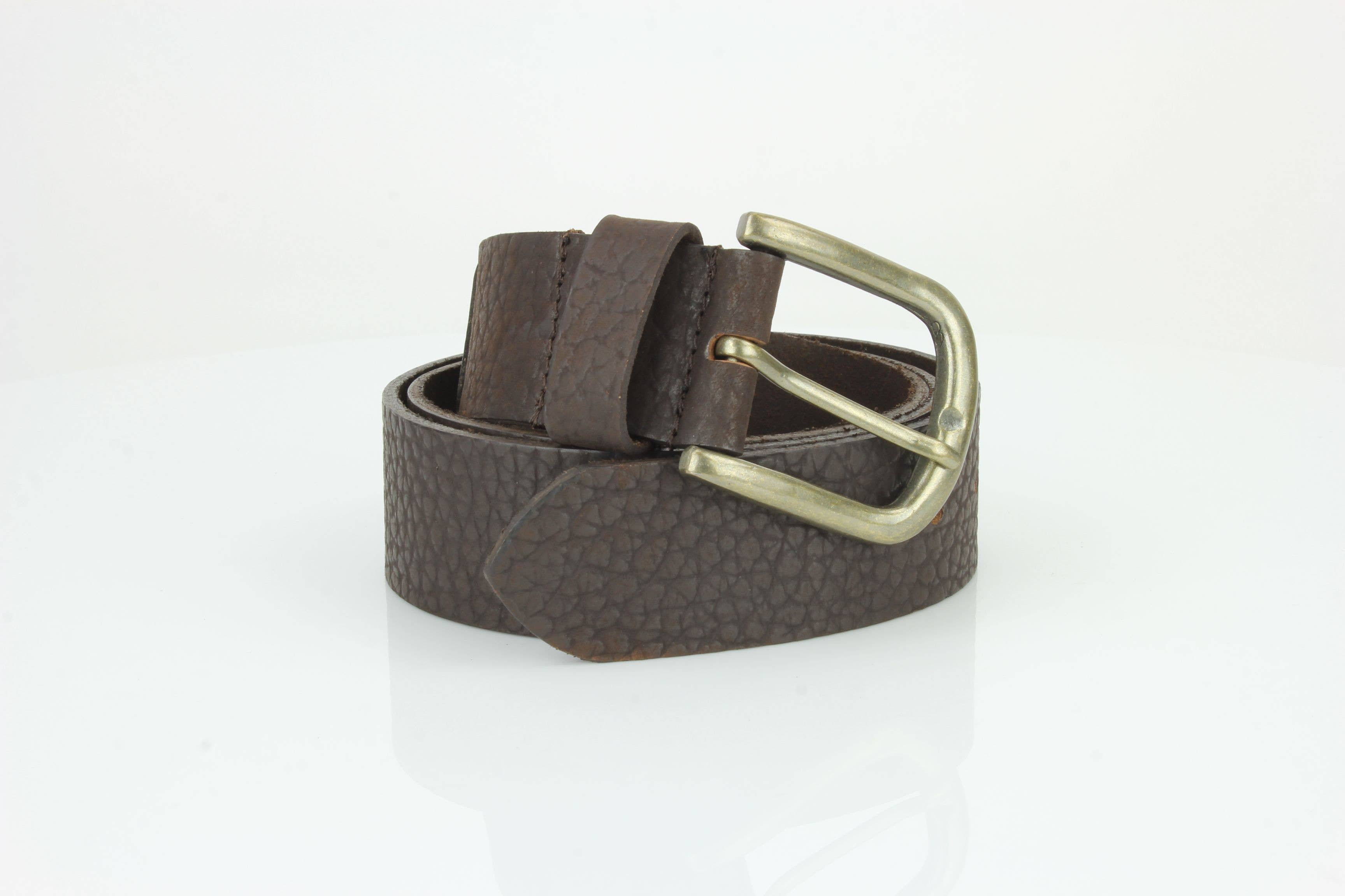 Leather Impressions Inc - Wholesale Belt - Unisex - Distressed Grain Leather Belt with Embossed Patch ABB 0239