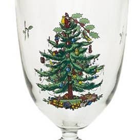 Portmeirion, Spode, Pimpernel, Nacthmann, Wrendale Designs - Wholesale Wine Glass - Spode Christmas Tree Set of 4 Pedestal Goblets