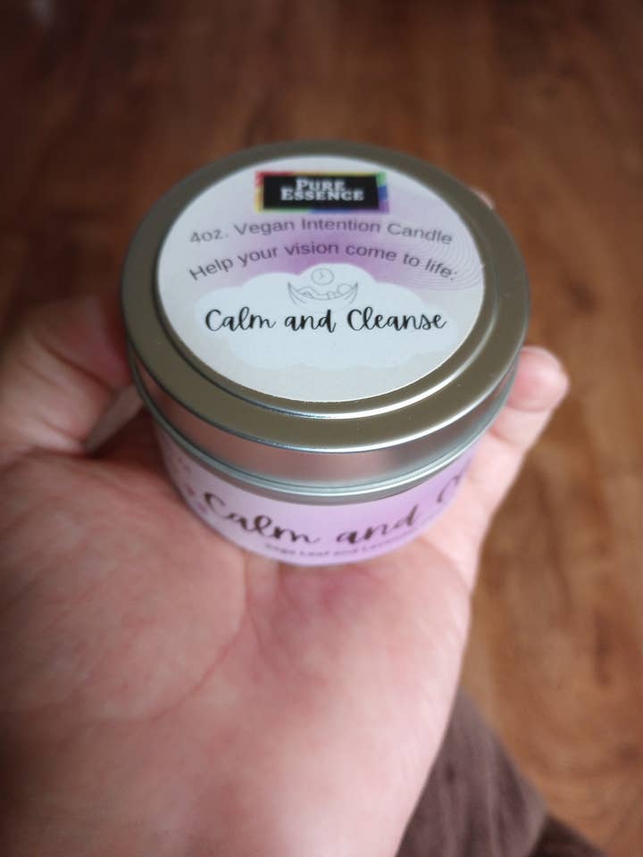 Lavender and Sage Calm and Cleanse Intention Candle for wholesale by Pure Essence