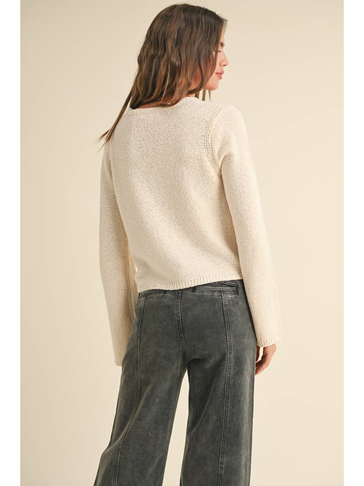 MIOU MUSE - Wholesale Cardigan - Women's - J3978 LIGHT WEIGHT L/S KNIT CARDIGAN