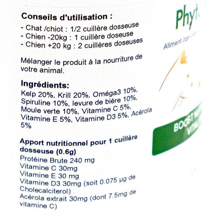 PHYTO VETO - Wholesale Pet Supplement - Cat/Dog - BOOST NUTRITION VITALITE dog cat1