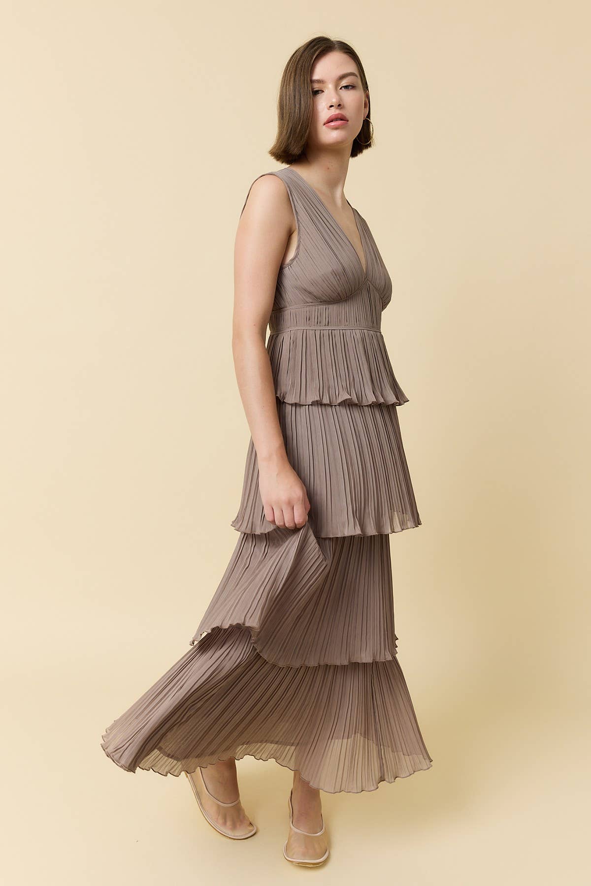 RAISONNEL - Vente Robe – femme - Robe à volants plissée - RD10062