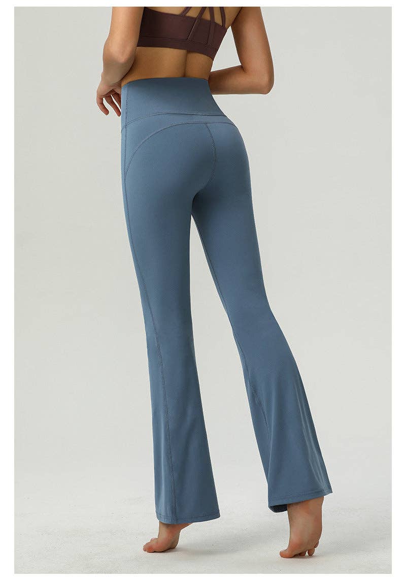 Active by Anna-Kaci - Wholesale Athletic Pants - Women's - High Rise Buttery Soft Contouring Flared Yoga Pant4