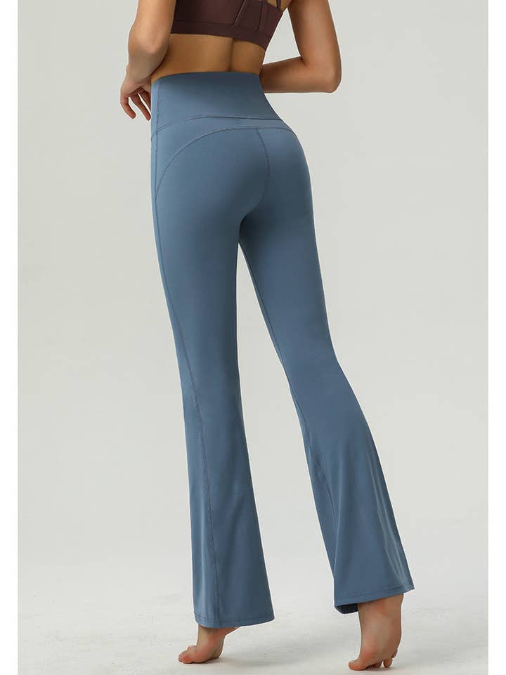 Active by Anna-Kaci - Wholesale Athletic Pants - Women's - High Rise Buttery Soft Contouring Flared Yoga Pant4