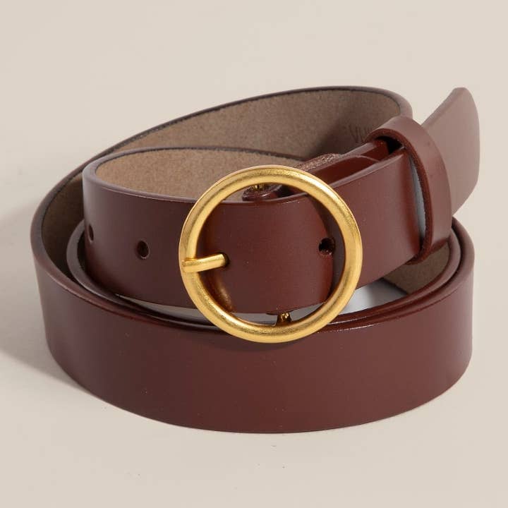 Round Ring Buckle Leather Belt for wholesale by Anarchy Street