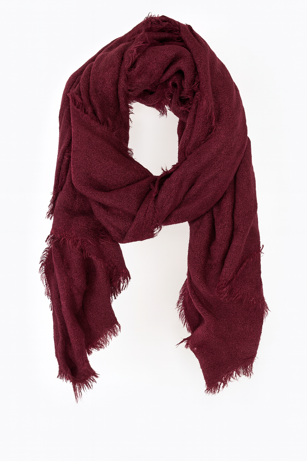 Fennco Styles - Wholesale Scarf - Women's - Wine Solid Cashmere Blend Woven Blanket Scarf  1
