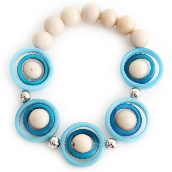 Loops Tagua & Acai Bracelet Handmade Fairtrade Lightweight for wholesale by Muichic Natural Jewelry