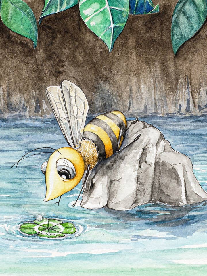 Impression Giclée Lucky Bee de "Ce que la carte a omis" pour la vente par Katie Crawford Art