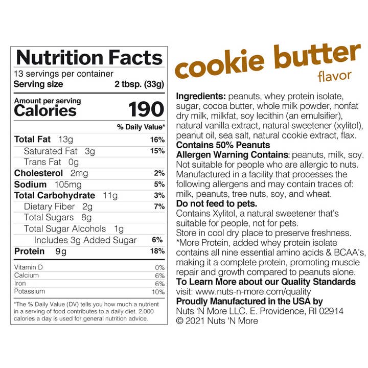 Nuts 'N More - Wholesale Nut Butter - Cookie Butter High Protein Peanut Butter Spread