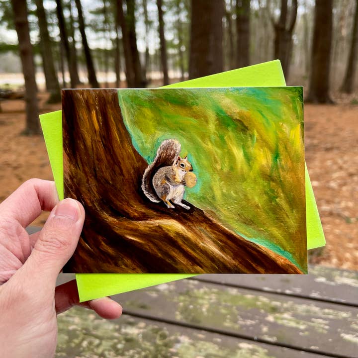 Biglietto di Auguri Natura, Dipinto a Olio di Scoiattolo per la vendita all'ingrosso da parte di Deking Art