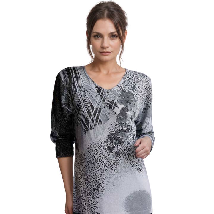 The Magic Scarf Company - Wholesale Blouse - Women's - 1227 - Beaded Long Sleeve Tops 14