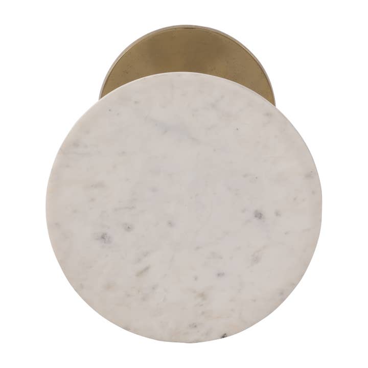 Sagebrook Home - Wholesale Console Table - End Table - Gold/White Marble Top Metal Round Base, 24 in.8