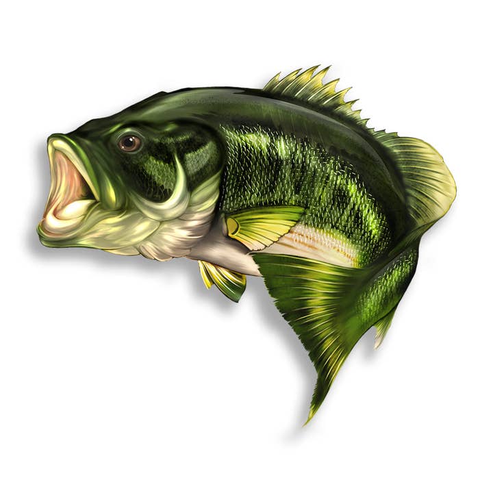 Pegatina Bass Fish de 6 pulgadas para venta al por mayor de Real Sticky