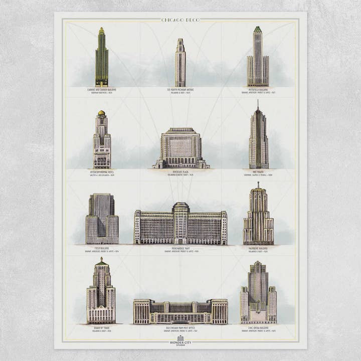 Art Deco de Chicago para venta al por mayor de Wonder City Studio