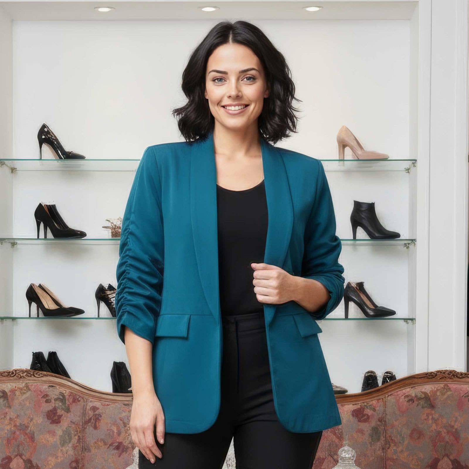 Kurt Muller - Wholesale Blazer - Dames - Oversized blazer met gerimpelde mouwen1