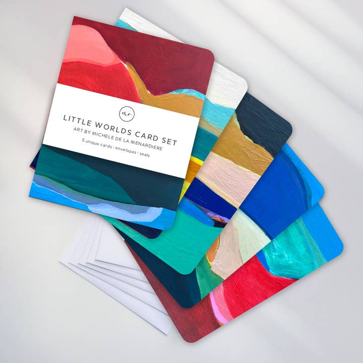 Modern Art Card Set – Little World (5 Cards) for wholesale by Michele Renee Atelier