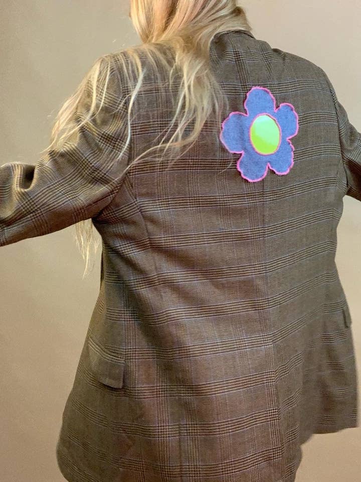 Custom flower + safety pin blazer and other Purchase Wholesale patch blazer. Free Returns & Net 60 Terms on Faire trending on Faire.