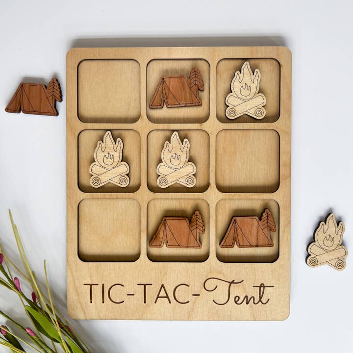 Birch House Games & Gifts - Wholesale Board Game - Camping Tic-Tac-Toe Tent Game - Camping & Outdoorsy Gift