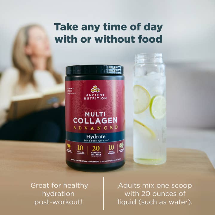 Ancient Nutrition - Wholesale Powdered Health Drink - Multi Collagen Advanced Hydrate | Powder Lemon Lime (30 Servings)4