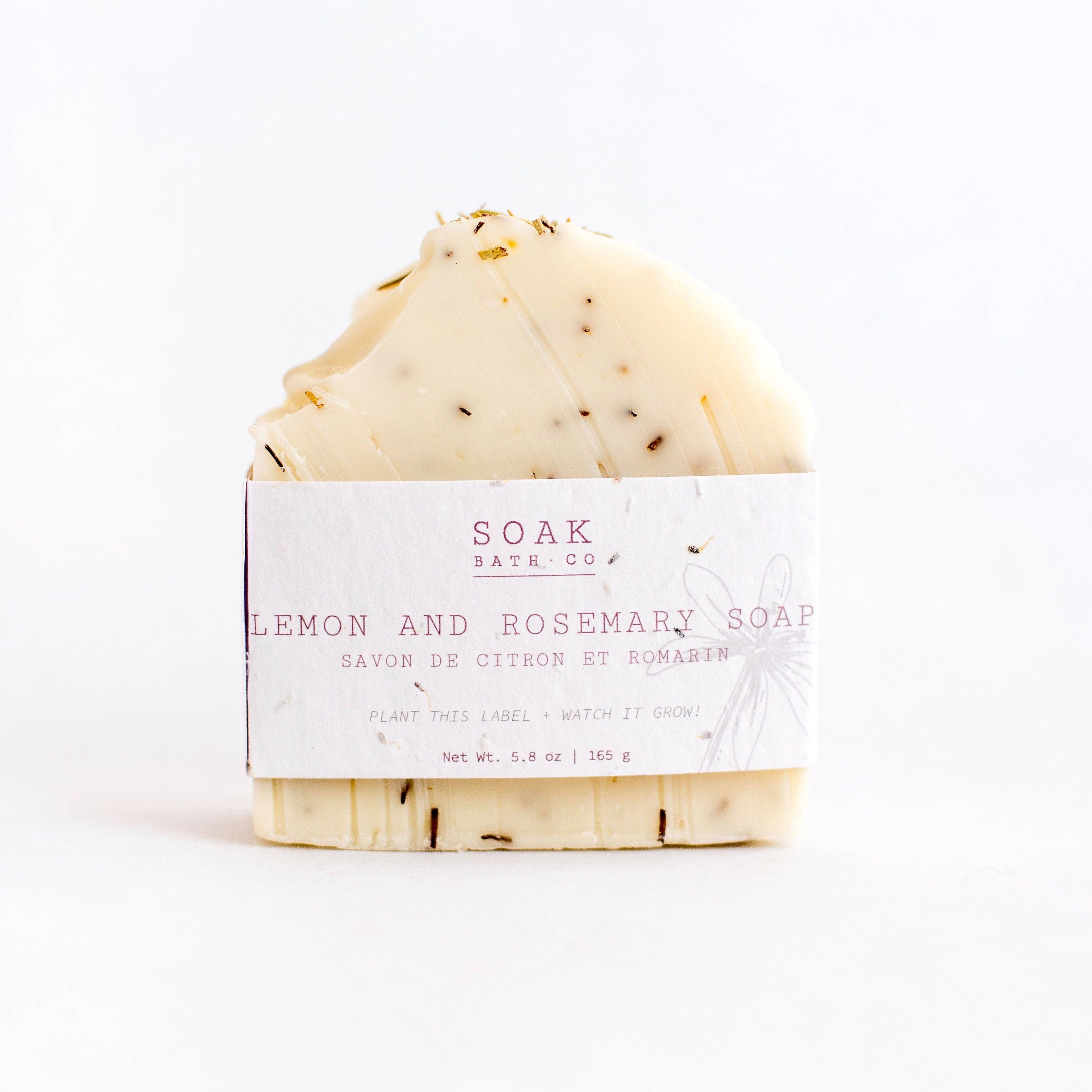 SOAK Bath Co - Wholesale Bar Soap - Lemon and Rosemary Soap Bar - Made in Canada2