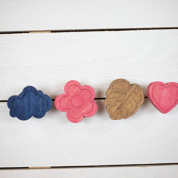 Flower Coat Hook, Cloud, Leaf and Heart Wall Art, Wooden Coat Rack, Wall Mounted Hat Hook for wholesale by The McGarvey Workshop