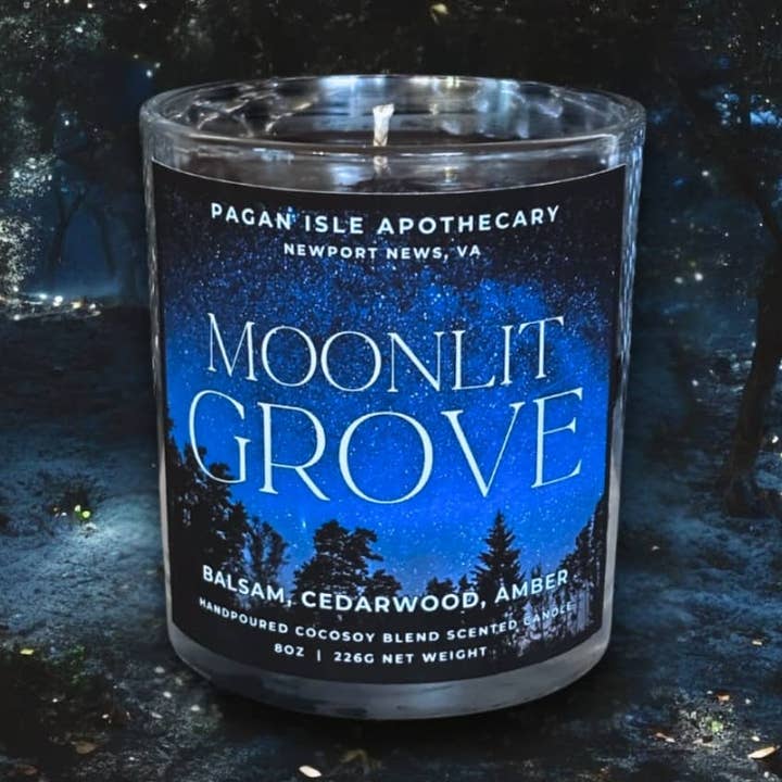 Bougie Forêt Magique du Bosquet au Clair de Lune pour la vente par Pagan Isle Apothecary